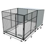 8' X 8' Vinyl Kennel Stall & 8' X 8' Welded Wire Dog Kennel (Complete) 