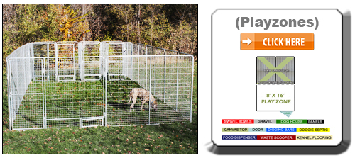 Multiple Playzone Dog Kennels